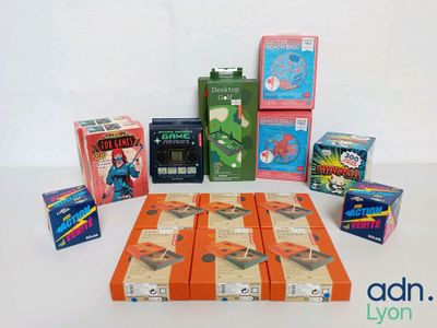 a lot of boxes and boxes of games on the table