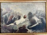 an oil painting of two nudes in a landscape with other figures in the background