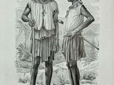 an old illustration of a man and a woman standing next to each other