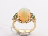 an oplite and diamond ring