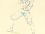 dessin représentant un homme tenant une batte de baseball dans la main droite