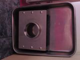 a toaster sitting on top of a counter next to a microwave