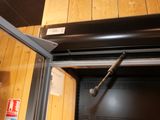 a close up of a door with a handle on it
