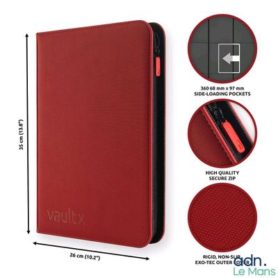 une photo d'un étui en cuir rouge contenant un stylo et un crayon