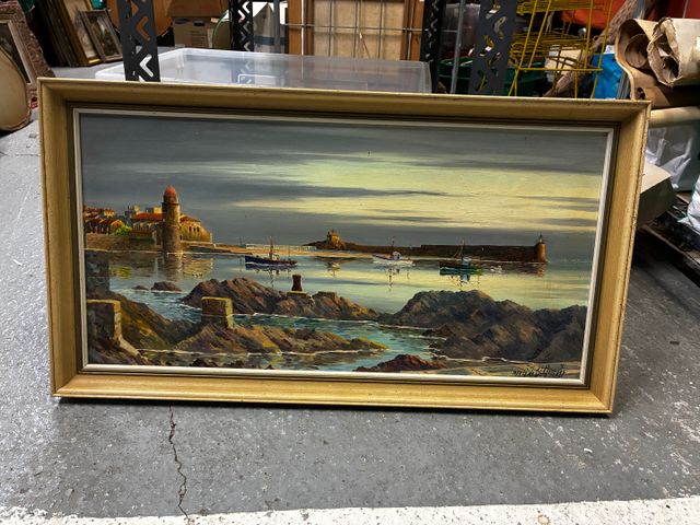 René de St GEORGES (XXème) « Paysage maritime ». Huile sur isorel...