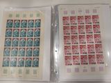 two sets of stamps on the same sheet of paper