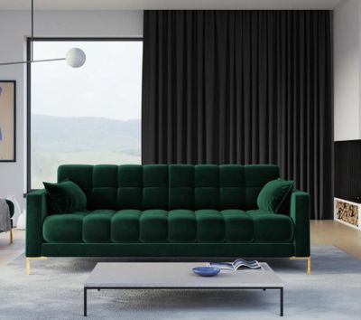 Canapé 4 places MAMAIA MICADONI, en velours vert bouteille, …