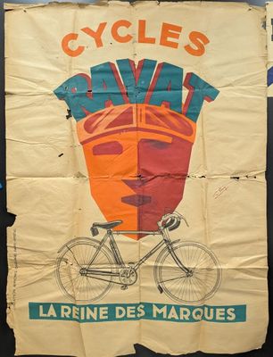 une affiche accrochée au mur d'un magasin de vélos