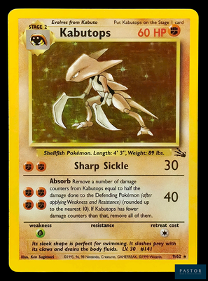 une image d'une carte Pokémon représentant un Kabutops