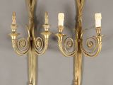 paire d'appliques murales anciennes en laiton