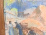 a picture of a painting of a woman and a horse