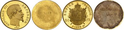 four different types of gold coins are shown on a white background