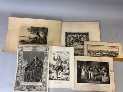 un ensemble de six livres anciens contenant des illustrations représentant des personnes et des animaux