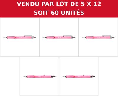 a set of six pink pens with a white background and the words vendu par lot de 5 x