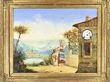 an image of a painting of a man and a woman by a lake