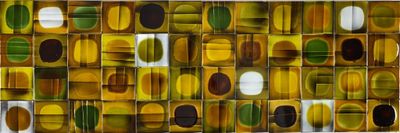 a picture of a picture of a wall made out of circles