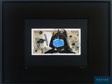 painting of a darth vader with a blue mask on his face