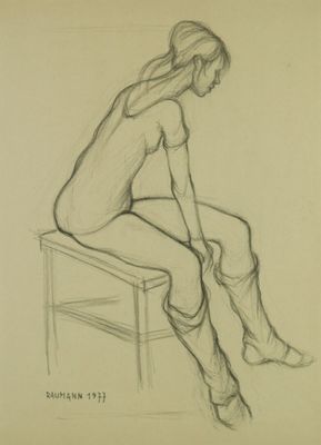 Joseph RAUMANN (1908-1999). Danseuse. Fusain. Signé et daté …