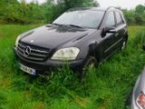 a black car that is parked in the grass