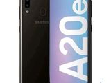 un téléphone Samsung A30E noir portant le logo Samsung