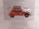 a small toy car in a clear display case