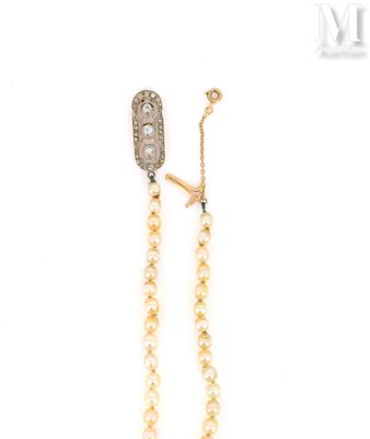 a close up of a pair of earrings with pearls and diamonds