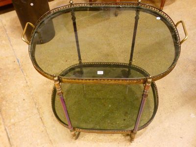a glass table with a mirror on top of it