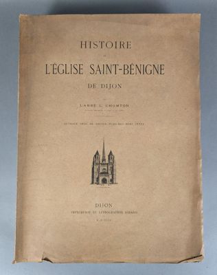 the front cover of a book with a drawing of a church