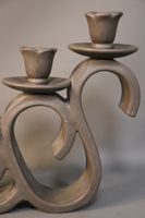 Marcel GIRAUD (1900-1994). Bougeoirs à trois lumières en cér… (photo 2)