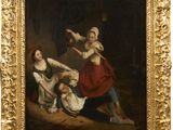 une image représentant un tableau où l'on voit deux femmes et un enfant dans une pièce