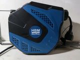 a blue and black machine that is on a table
