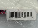 a plastic bag with a label on it that says covidd - 19 relief logo