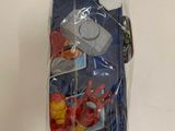 a bag of toys that is wrapped up on a table