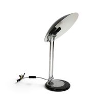 Lampe de bureau dite "soucoupe" en métal laqué noir (photo 2)
