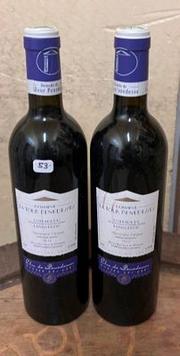 deux bouteilles de vin posées sur une table l'une à côté de l'autre