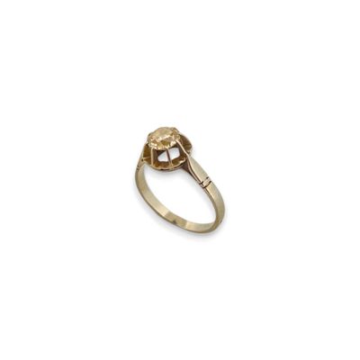 Bague solitaire en or 18K (750) sertie d'un diamant rond de …