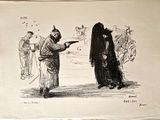 un dessin représentant un homme et une femme armés
