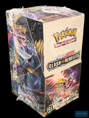 a close up of a box of pokemon cards on a black background