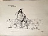 un vieux dessin représentant un homme et une femme assis sur un banc