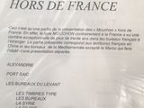une affiche accrochée au mur sur laquelle on peut lire « letype moucion hors de France »