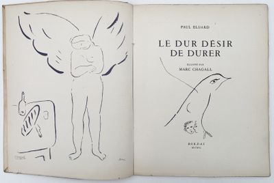 ÉLUARD (Paul). LE DUR DÉSIR DE DURER. Paris, Bordas, 1950. Grand in-4  - Photo 1