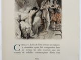 an old book with a picture of a woman and a man in bed