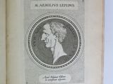 an open book with a portrait of a man on it