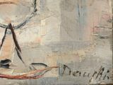 a painting of a bird sitting on top of a plate