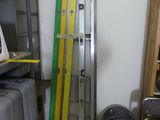 a stack of luggage sitting in the corner of a room