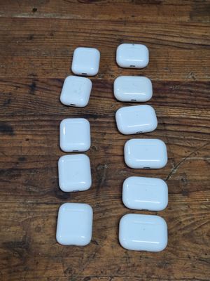a wooden table that has a bunch of white tiles on it