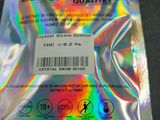 a close up of a plastic bag with a sticker on it