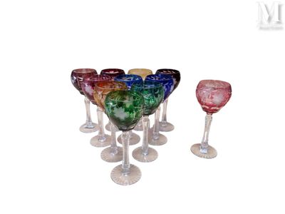 Lot de 11 verres à vin du Rhin