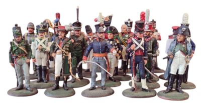 de nombreuses figurines de soldats alignés en rang