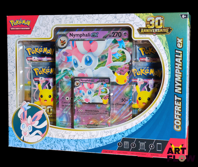 a box of pokemon toys with a picture of a pikachu and other items